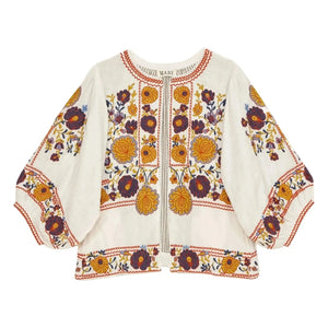 M.A.B.E. - Greta Jacke mit Baumwollstickerei | Orange