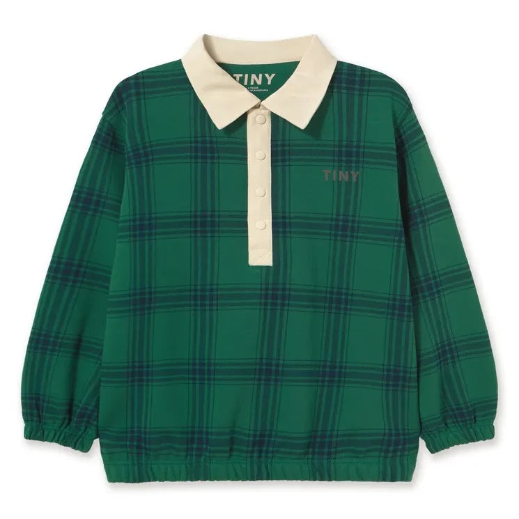 Tinycottons - Organic Cotton Plaid Polo Shirt | Green