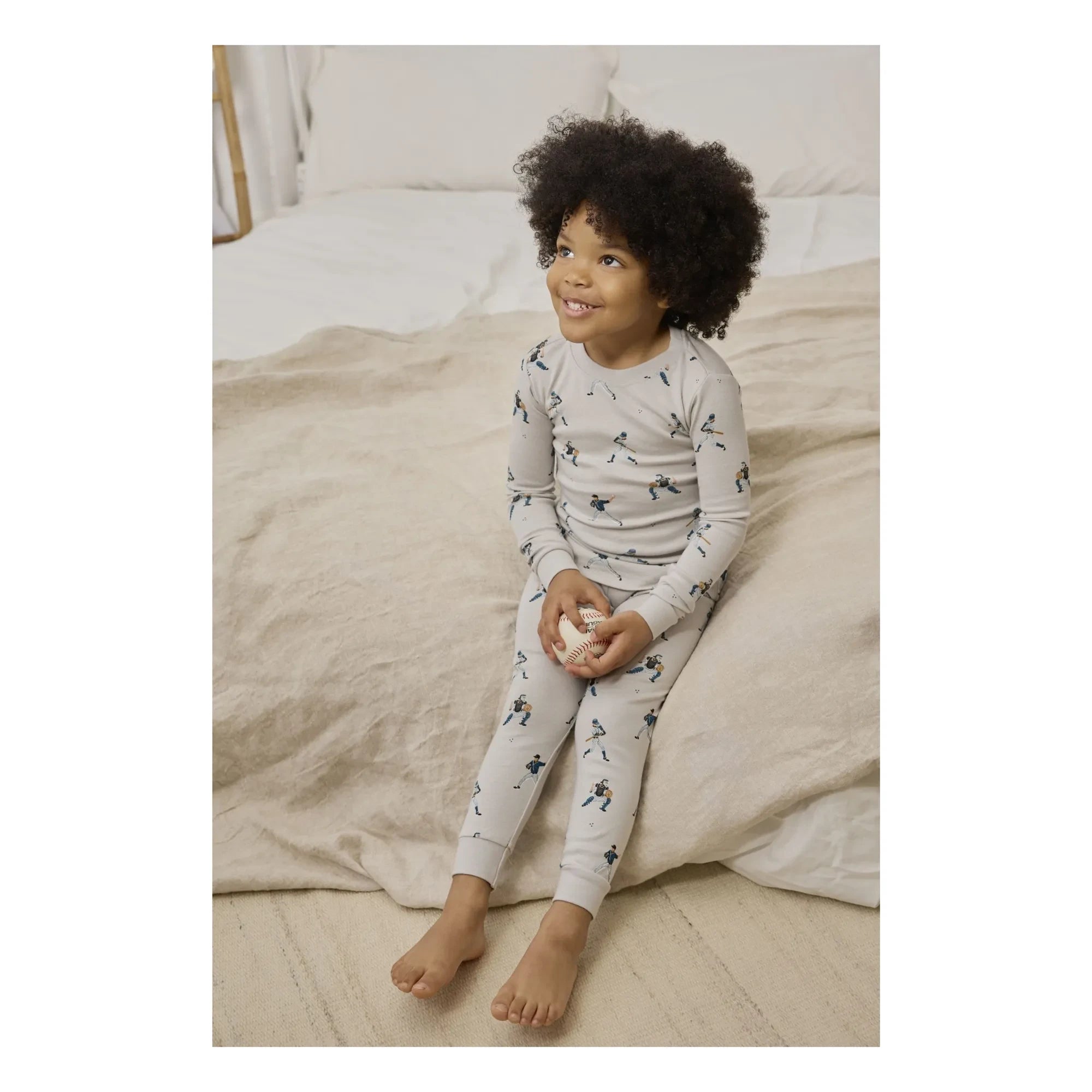 Petit Lem - Baseball-Pyjama Bio-Baumwolle | Grau