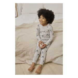 Petit Lem - Organic Cotton Baseball Pajamas | Gray