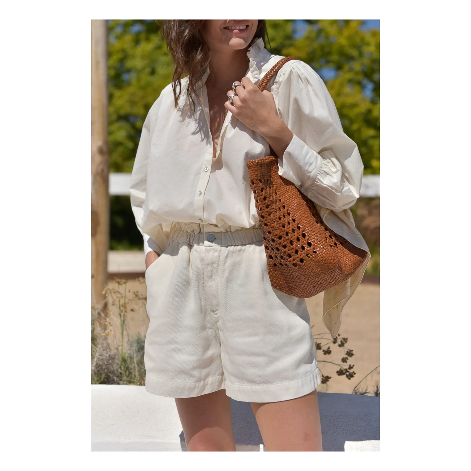 Marlot Paris - Dahlia Seersucker Bluse - Damenkollektion | Ecru