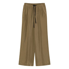 Pomandère - Silk Pants | Dark Taupe Brown