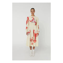 Stella Nova - Kleid aus Bio-Baumwolle mit Stickerei | Creme
