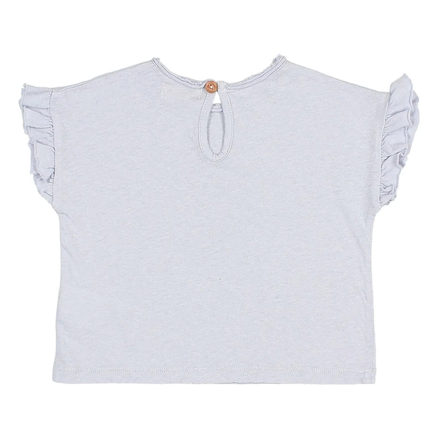 Búho - Bebek keten fırfırlı T-shirt | Açık mavi