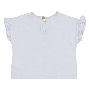 Búho - Bebek keten fırfırlı T-shirt | Açık mavi