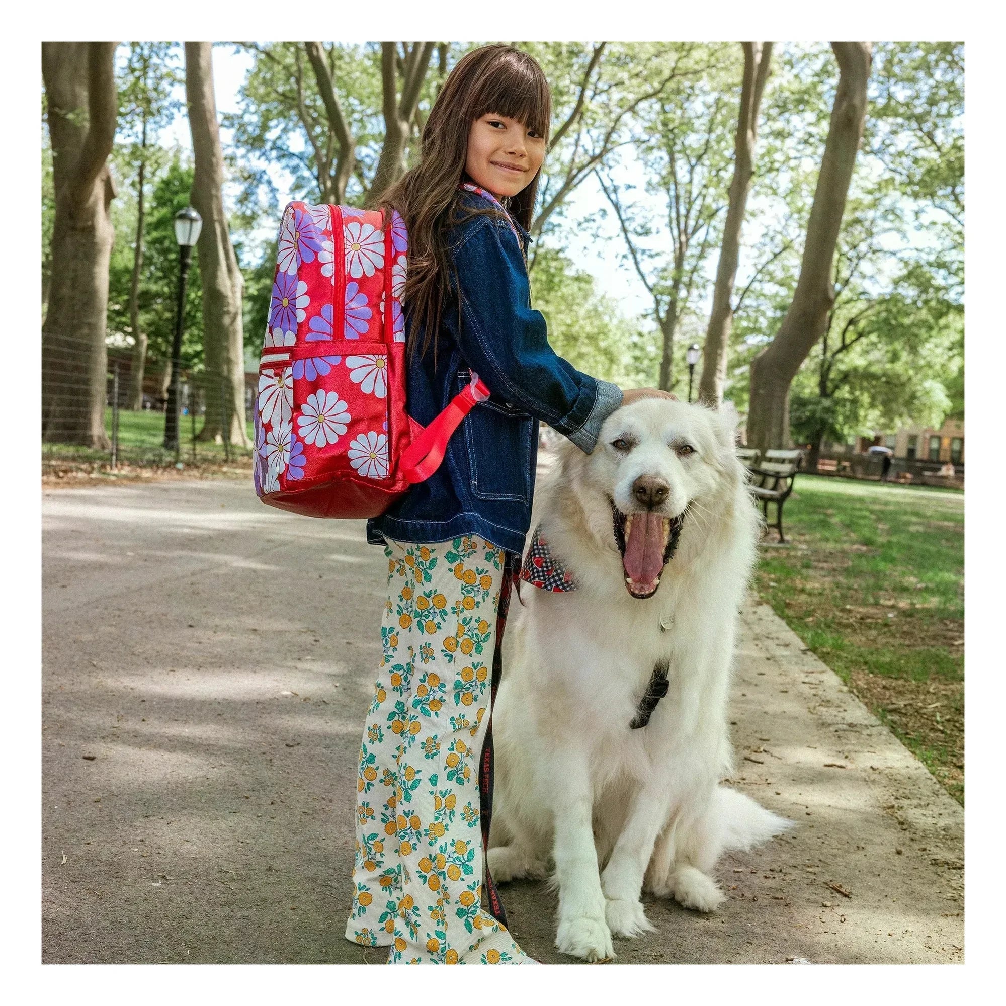 State Bags - Kane Rucksack mit zwei Taschen und Blumenmuster Ruby | Koralle