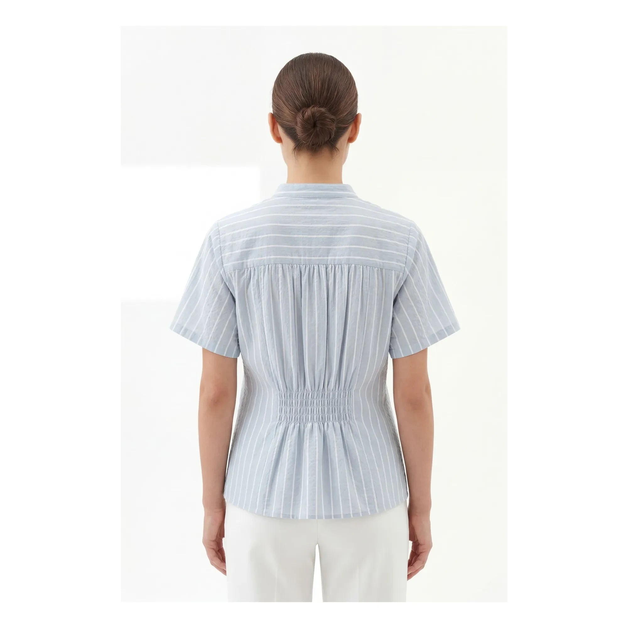 BELLEPIECE - Gestreifte Bluse Patrizia Cotton | Hellblau