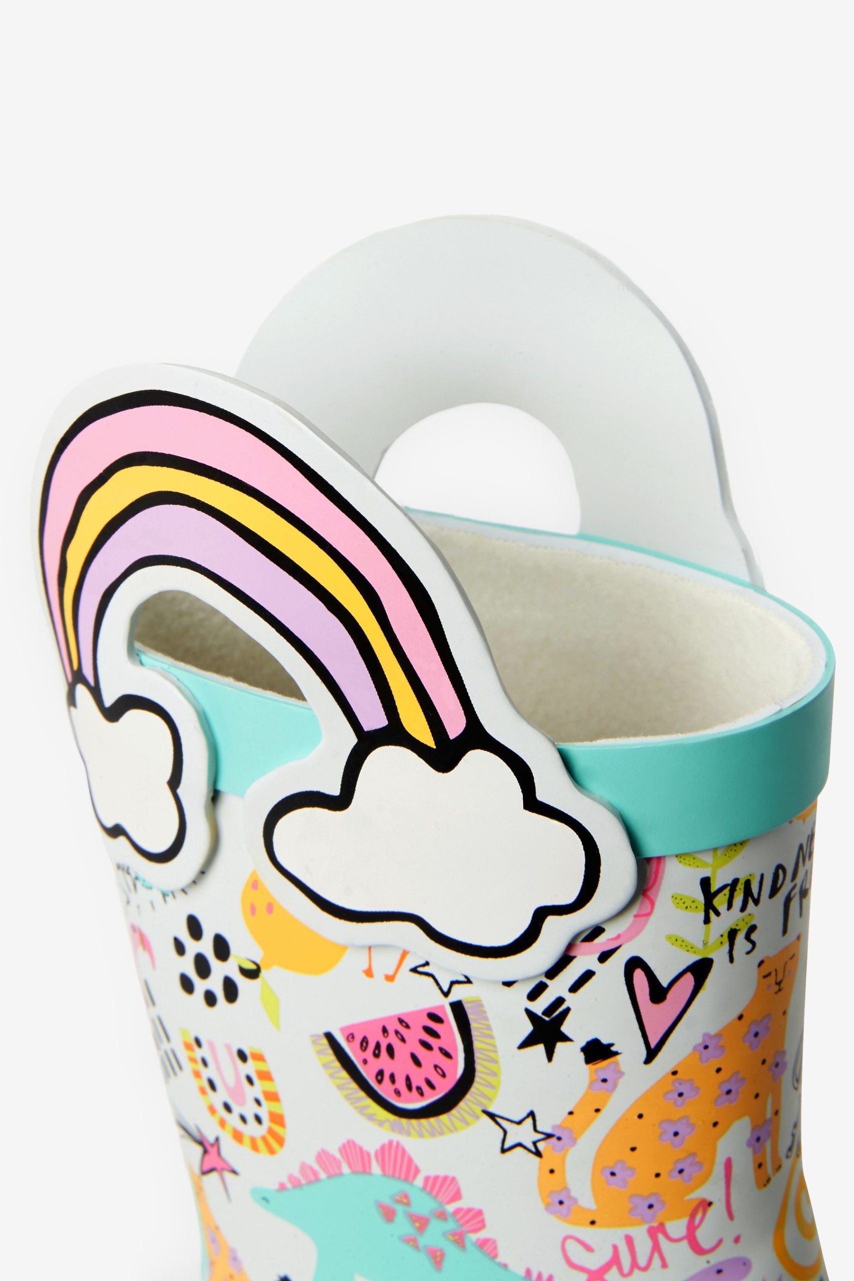 Dinossi - Kulplu Love Polarlı Çocuk Yağmur Çizmesi - 21.5-Dinossi