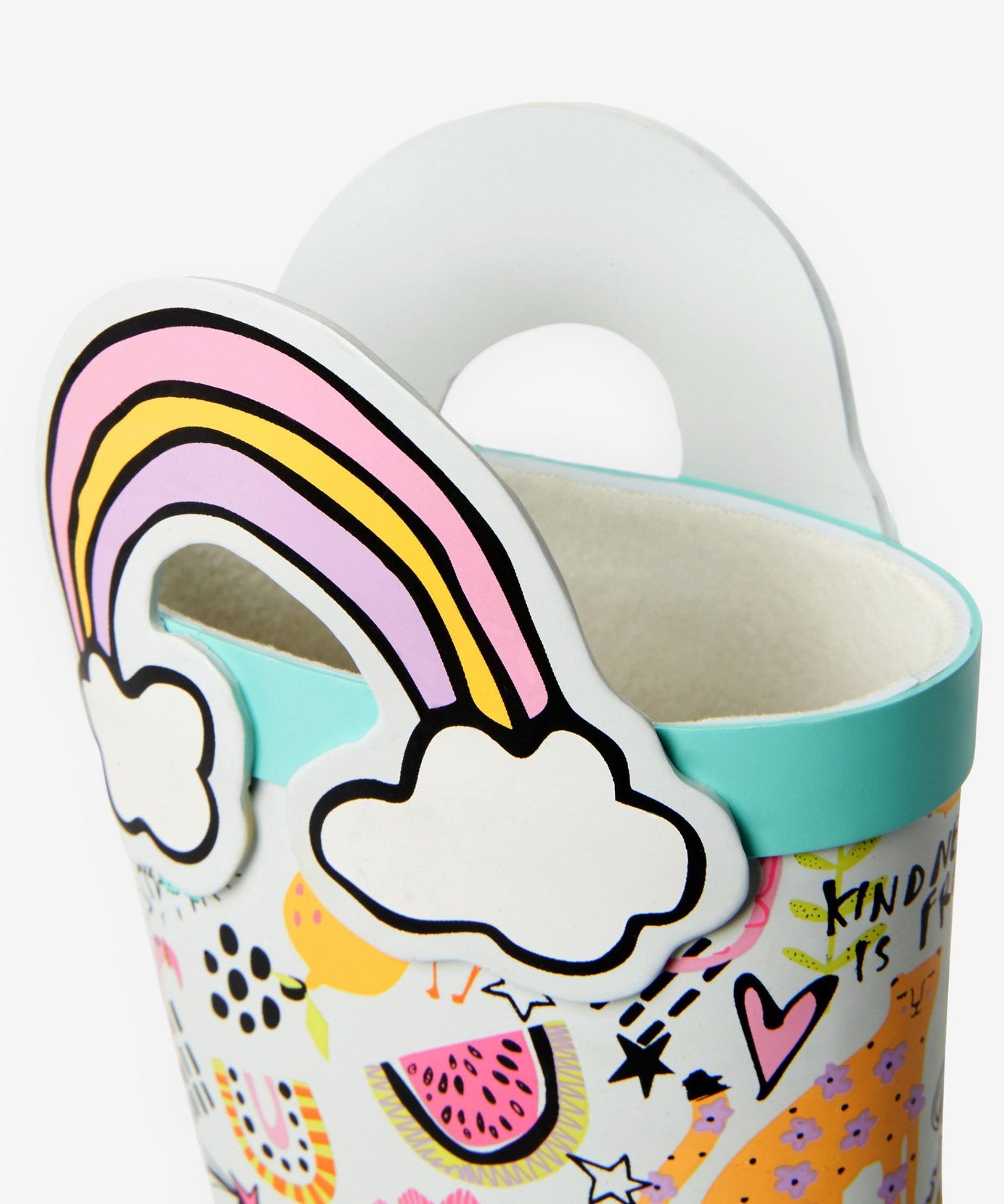 Dinossi - Kulplu Love Polarlı Çocuk Yağmur Çizmesi - 21.5-Dinossi