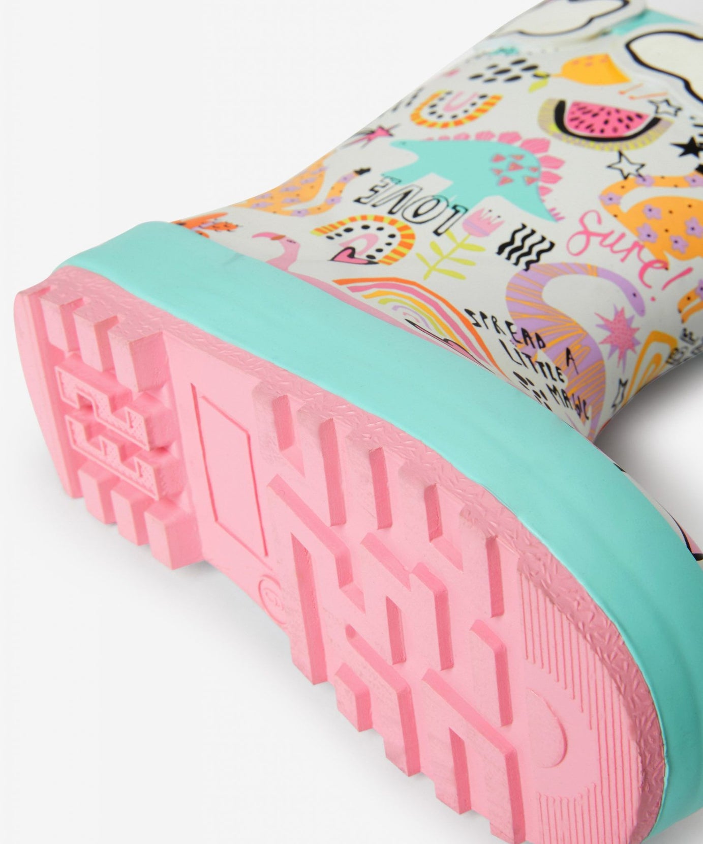 Dinossi - Kulplu Love Polarlı Çocuk Yağmur Çizmesi - 21.5-Dinossi