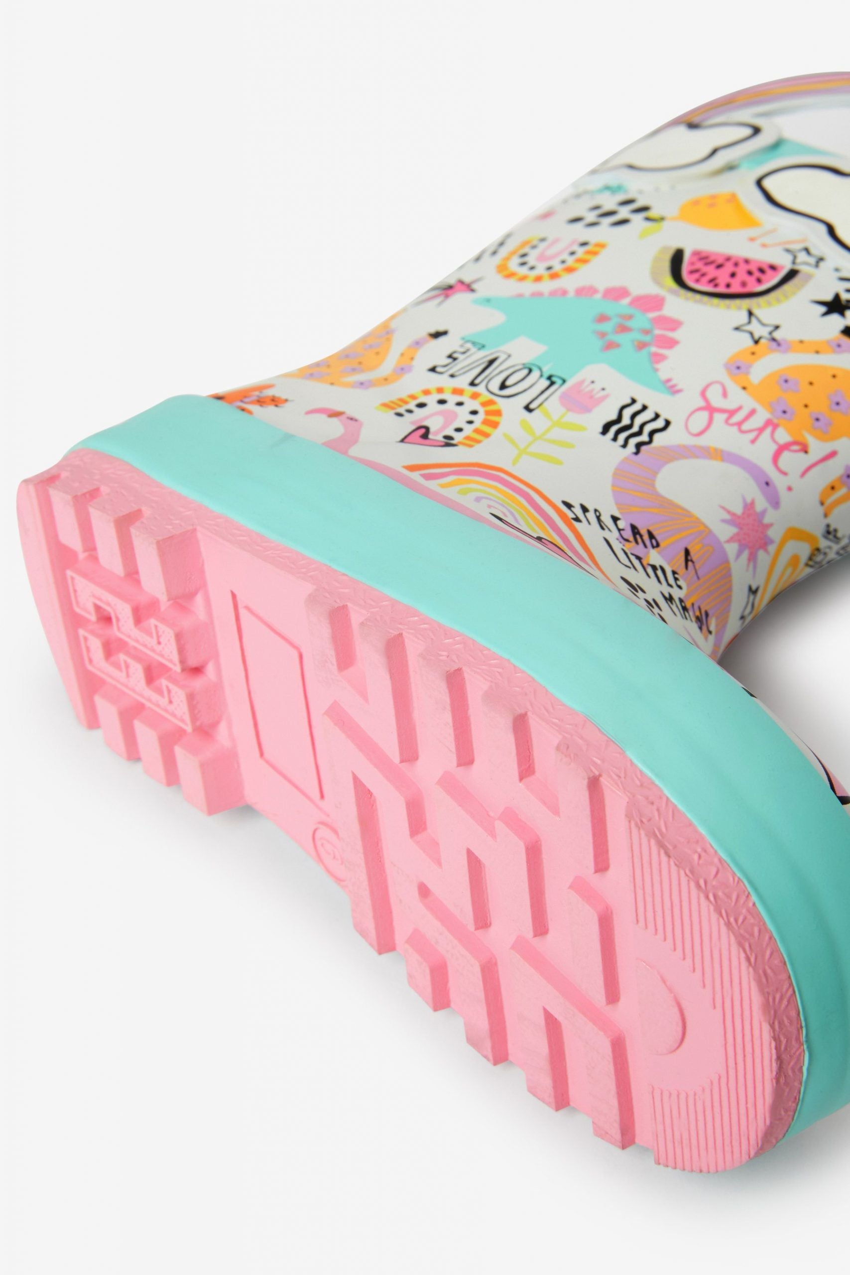 Dinossi - Kulplu Love Polarlı Çocuk Yağmur Çizmesi-Dinossi