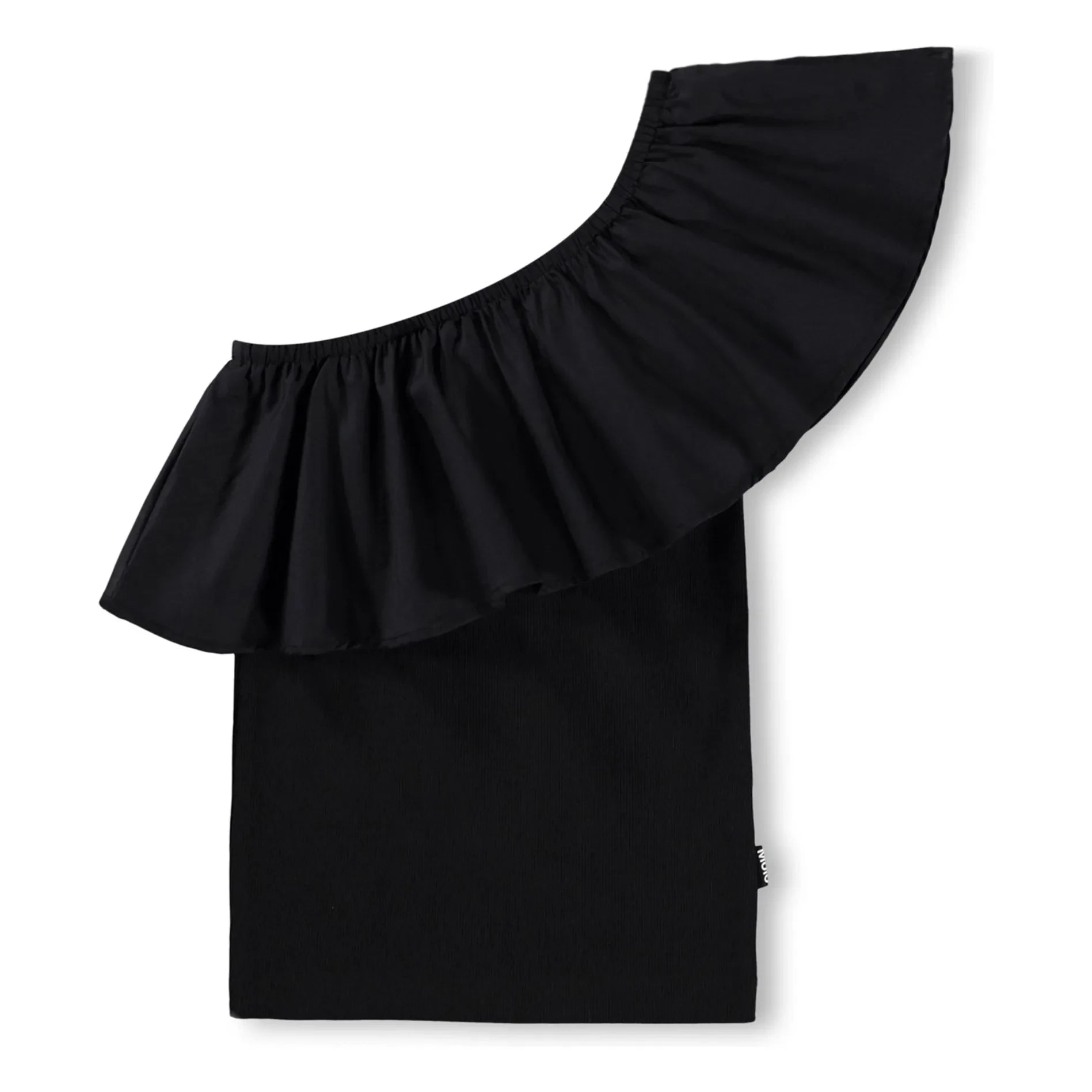 Molo - Rebecca Top Asymmetrische Rüschen Bio-Baumwolle | Schwarz