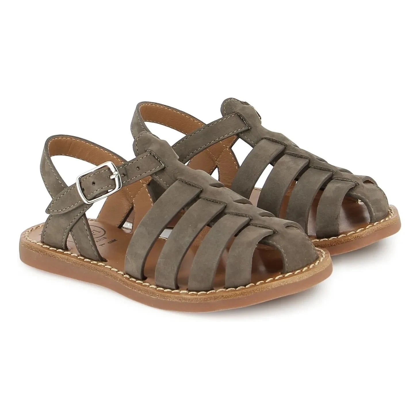 Pom d'Api - Sandaletler Beach-Stitch Dad Nubuk | Haki