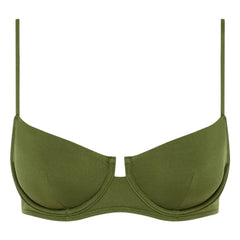 Peony - Olivine Jersey-Top aus recycelten Fasern | Olivgrün