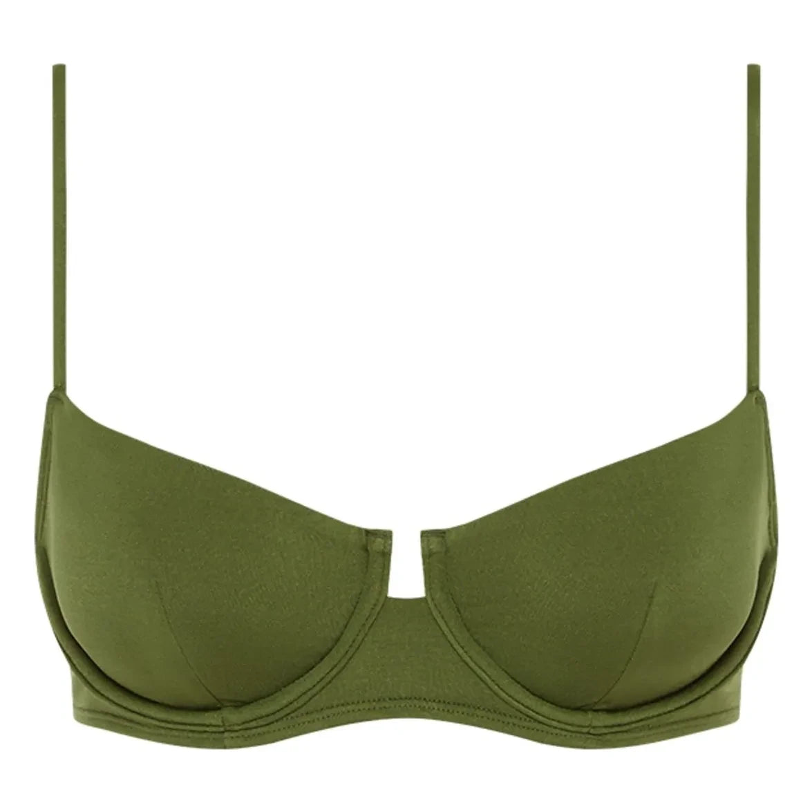 Peony - Olivine Jersey-Top aus recycelten Fasern | Olivgrün