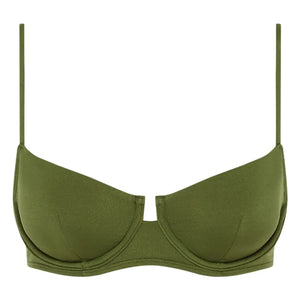 Peony - Olivine Jersey-Top aus recycelten Fasern | Olivgrün