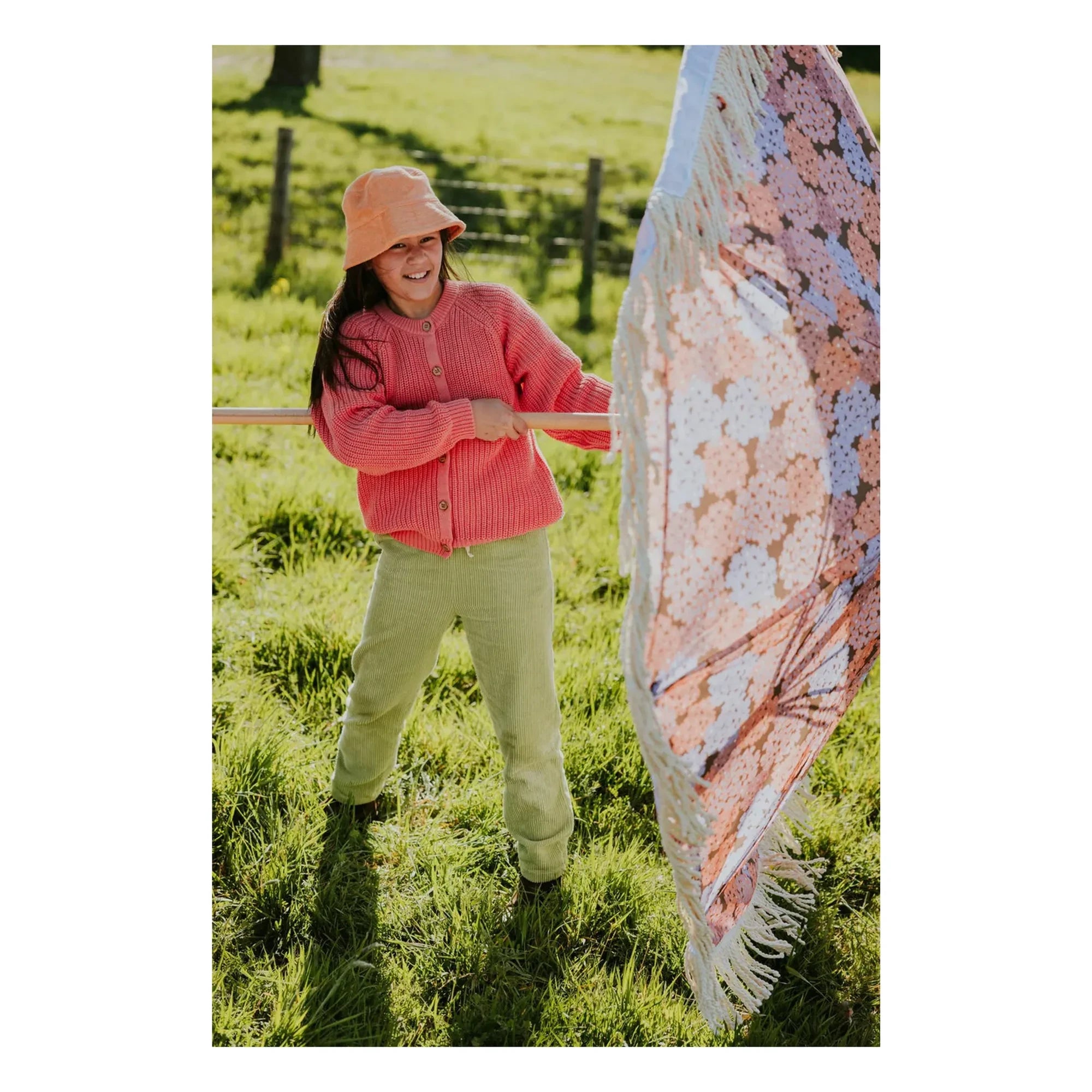Yuki - Organik Pamuk Raglan Hırka | Blush