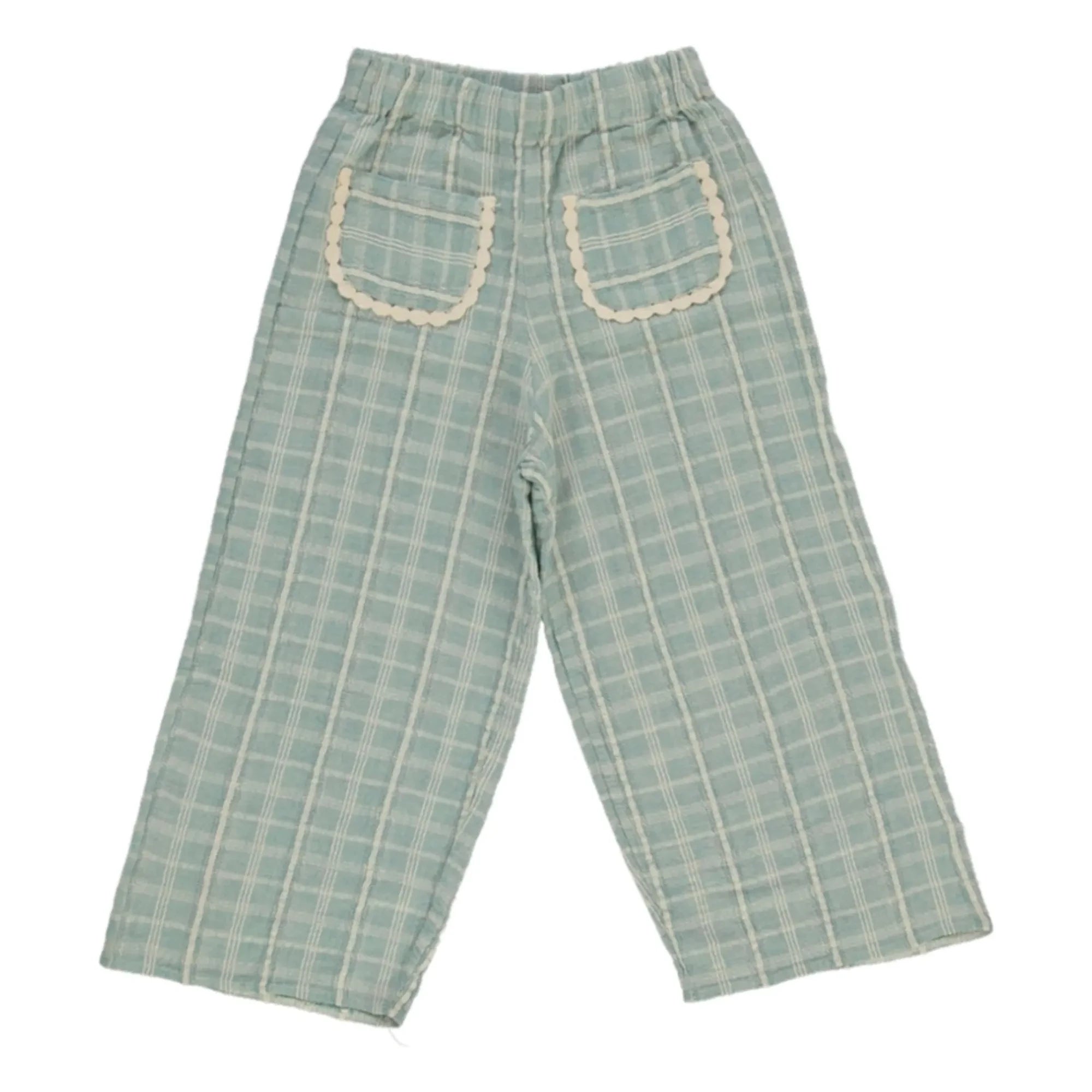 Bebe Organic - Mia Carreaux Pocket Trousers with Braces | Blue Green