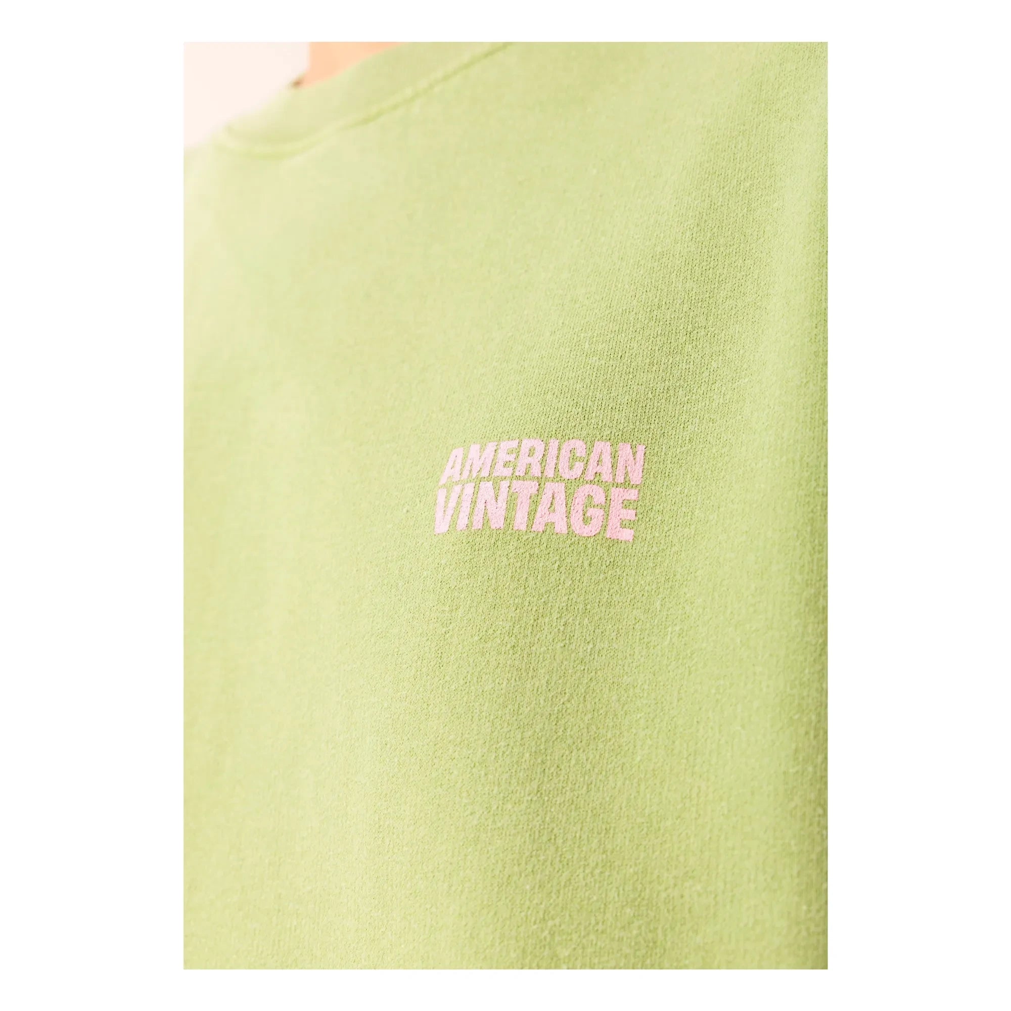 American Vintage - Plizzy Pamuklu Sweatshirt | Soluk Yeşil