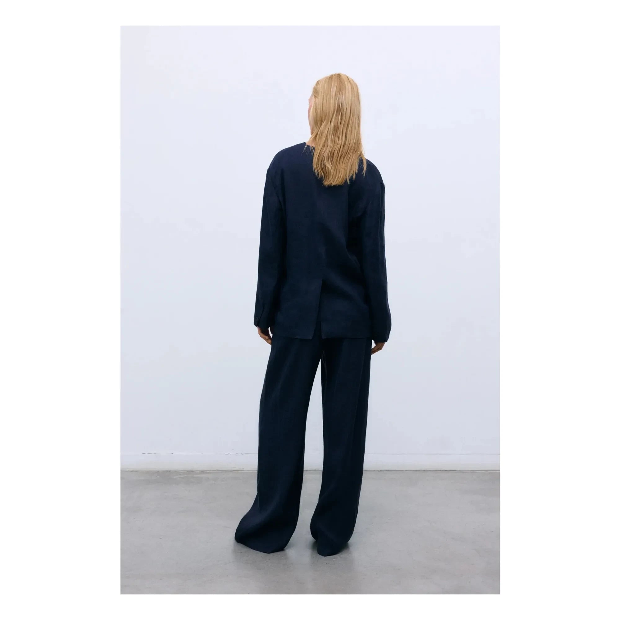the new society - Luz Linen Pants | Night Blue
