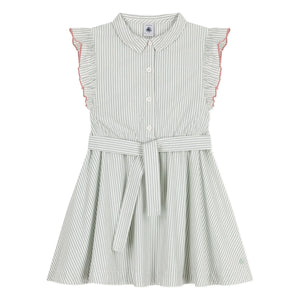 Petit Bateau - Blotilde organik pamuk poplin elbise | Beyaz