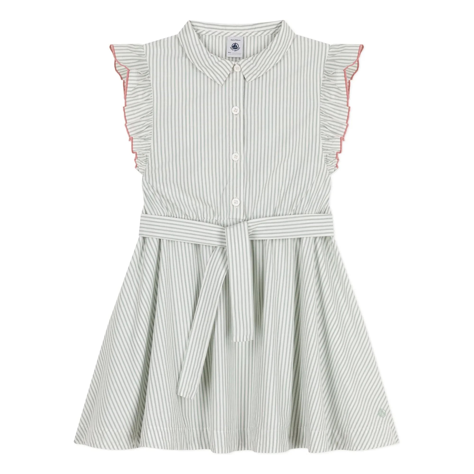 Petit Bateau - Blotilde organik pamuk poplin elbise | Beyaz