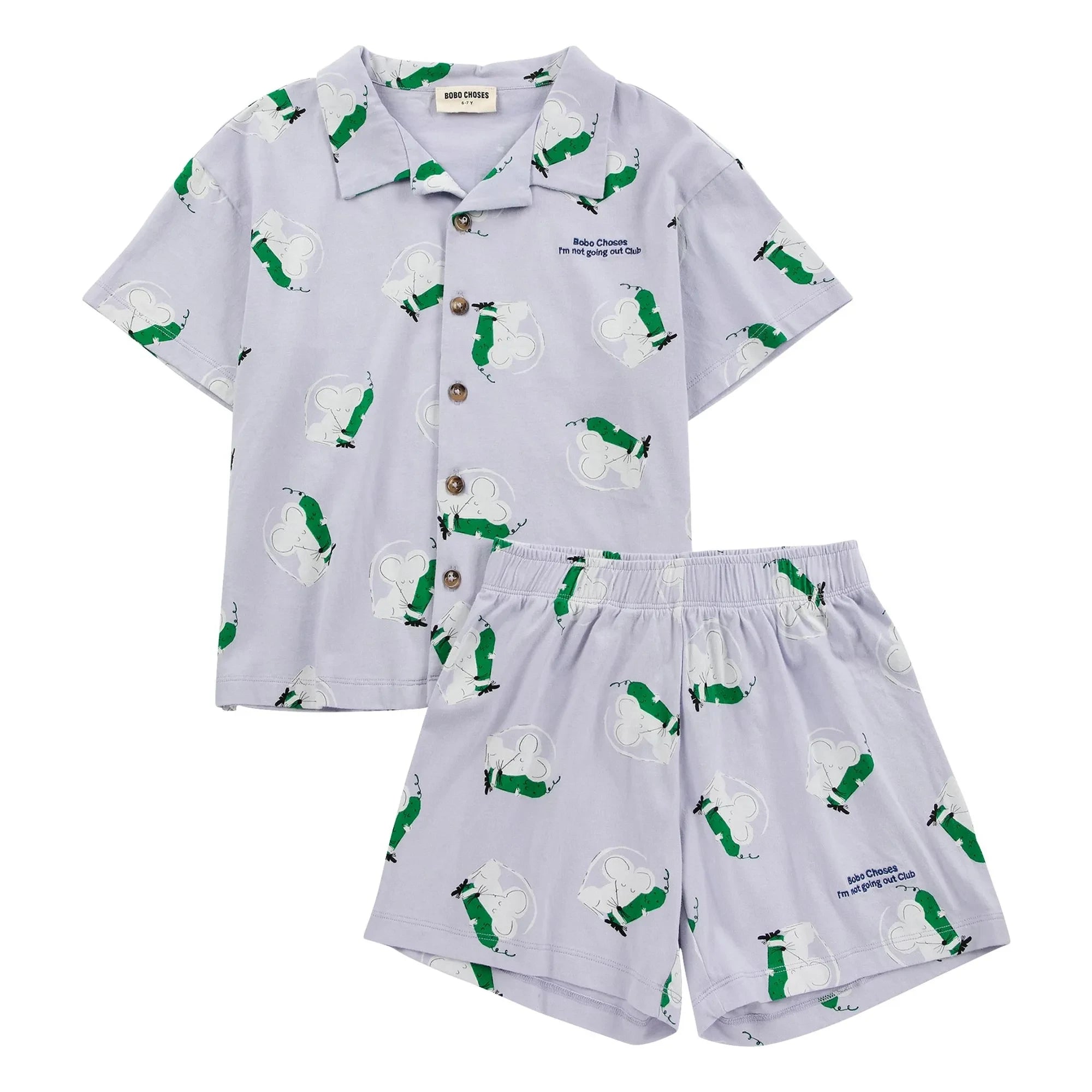 Bobo Choses - Organic Cotton Mouse T-Shirt and Shorts Set | Purple