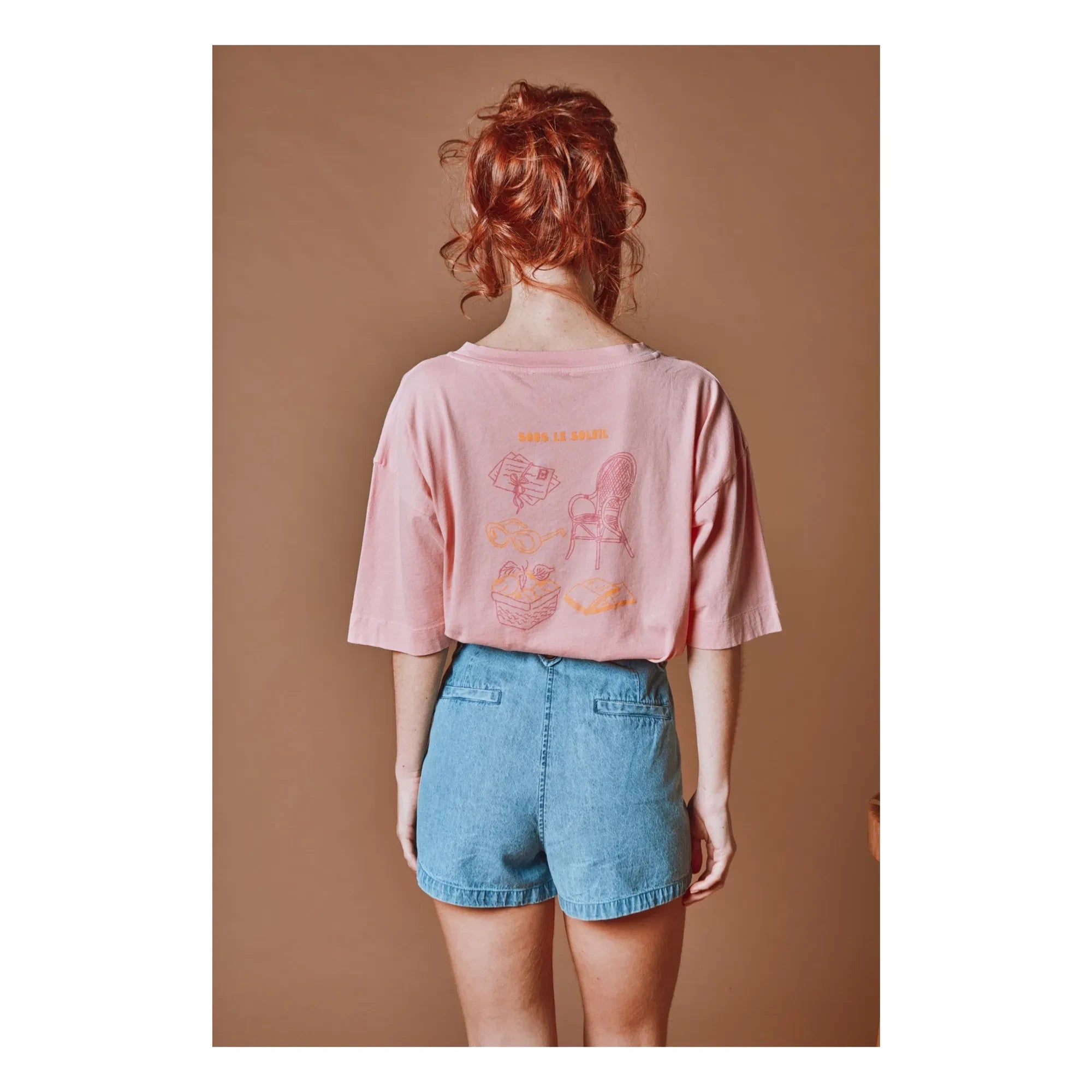 Emile et Ida - Soleil organik pamuklu T-shirt | Pembe