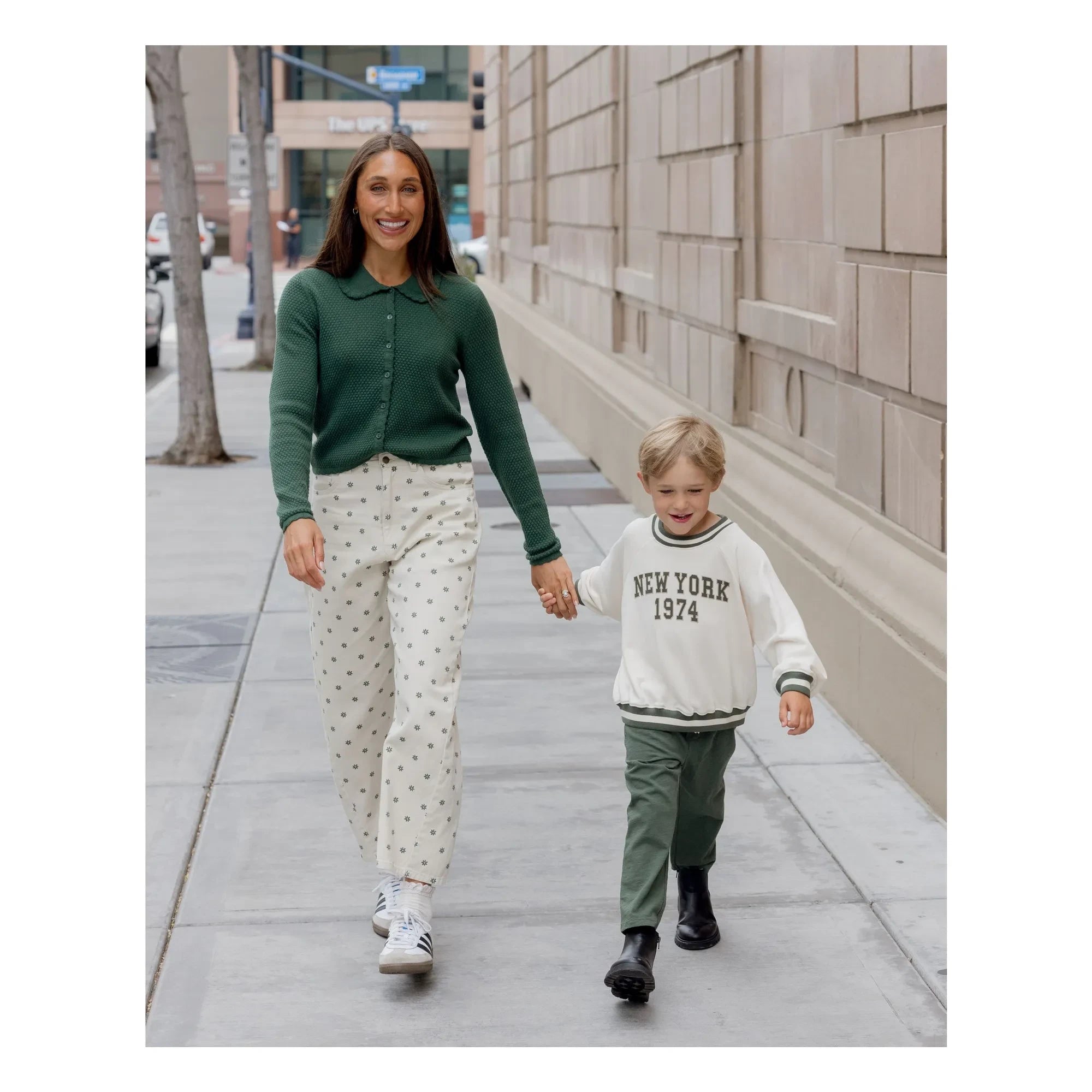 Rylee + Cru - Raglan Sweat New York Mini | Ecru