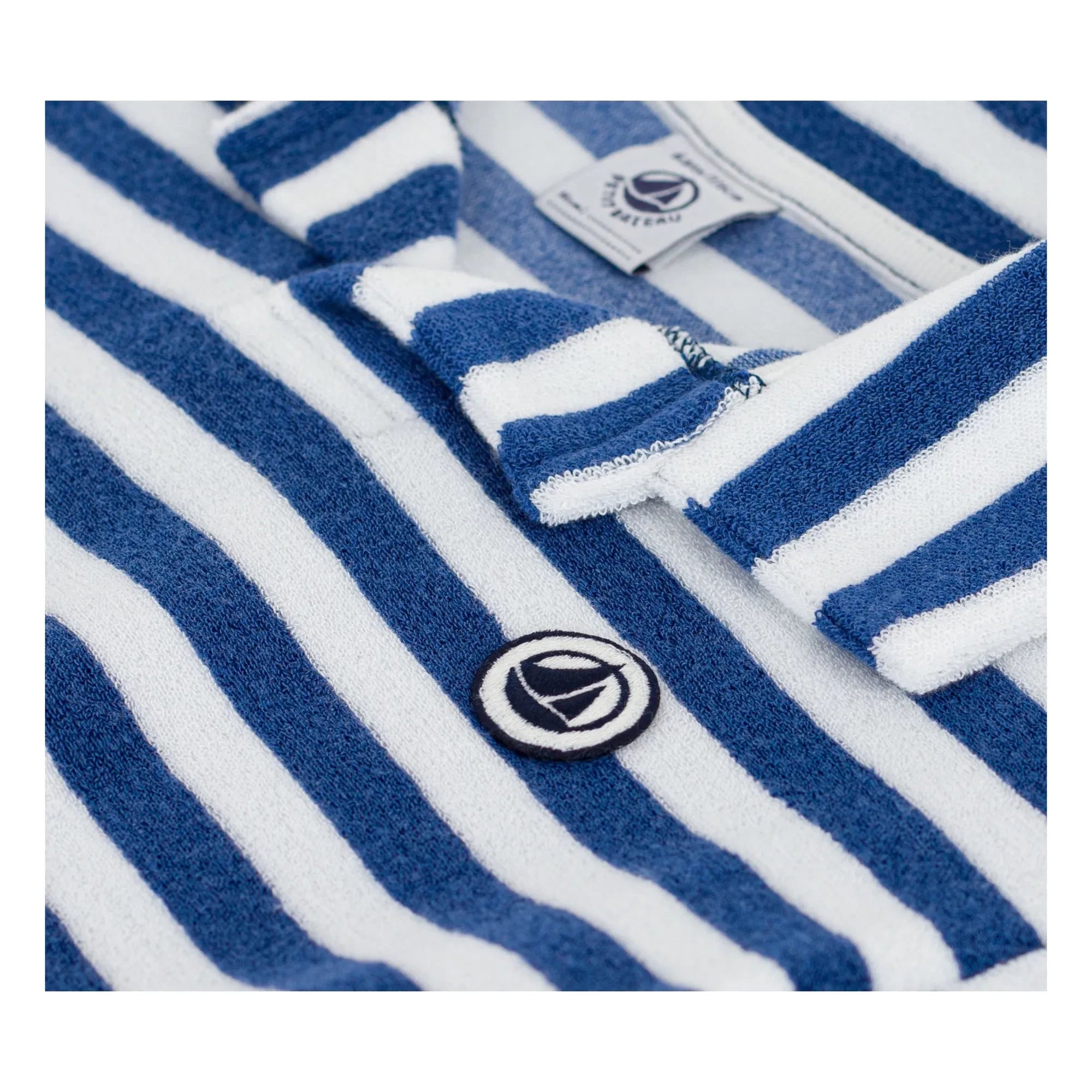 Petit Bateau – Gestreiftes Frottee-Polohemd | Blau