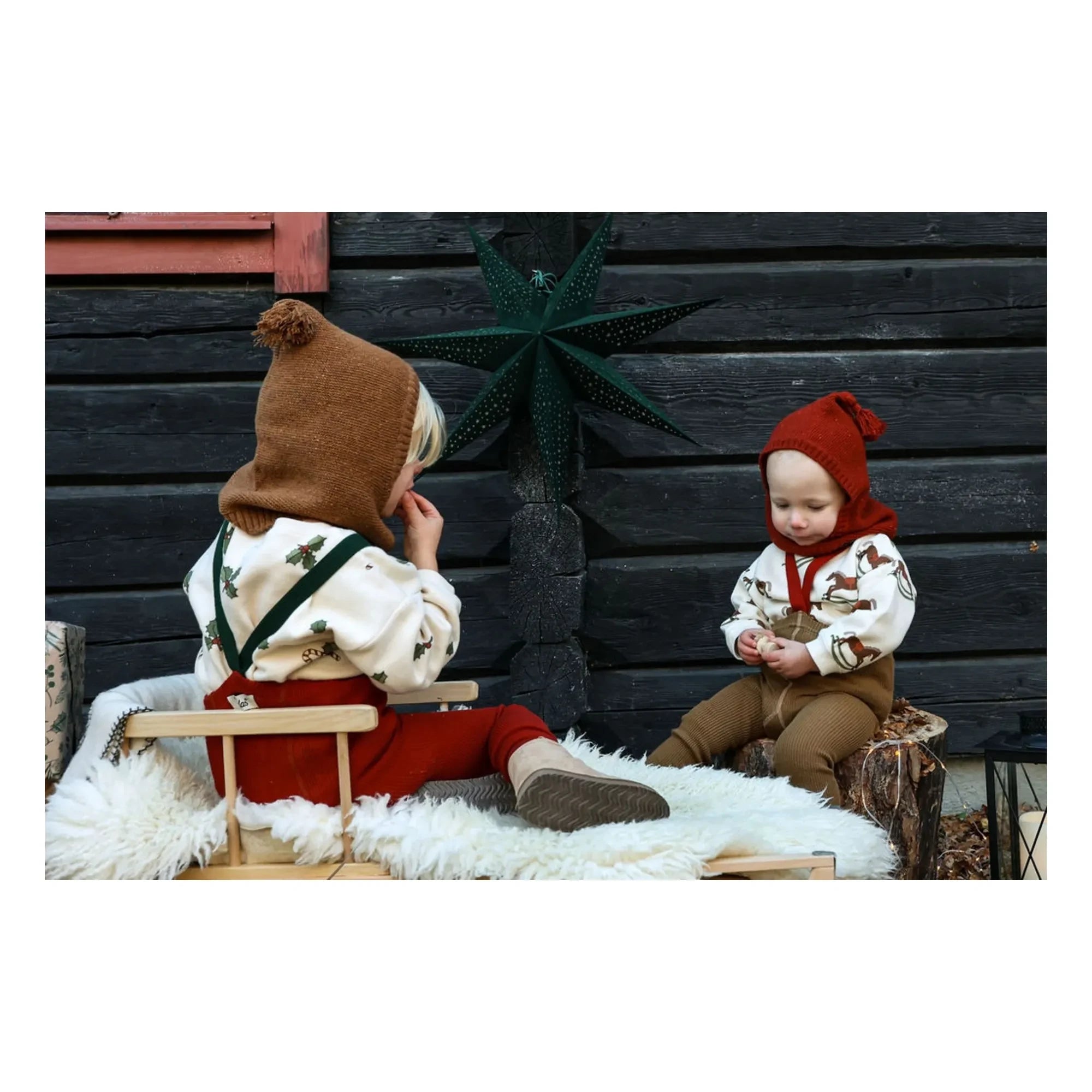 Silly Silas - Christmas Organic Cotton Tights | Olive Green