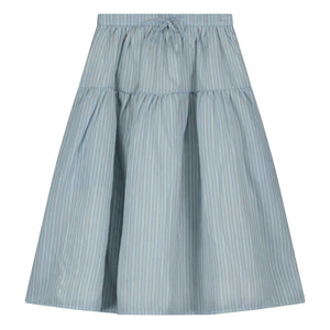 Tangerine - Striped midi skirt | Light blue