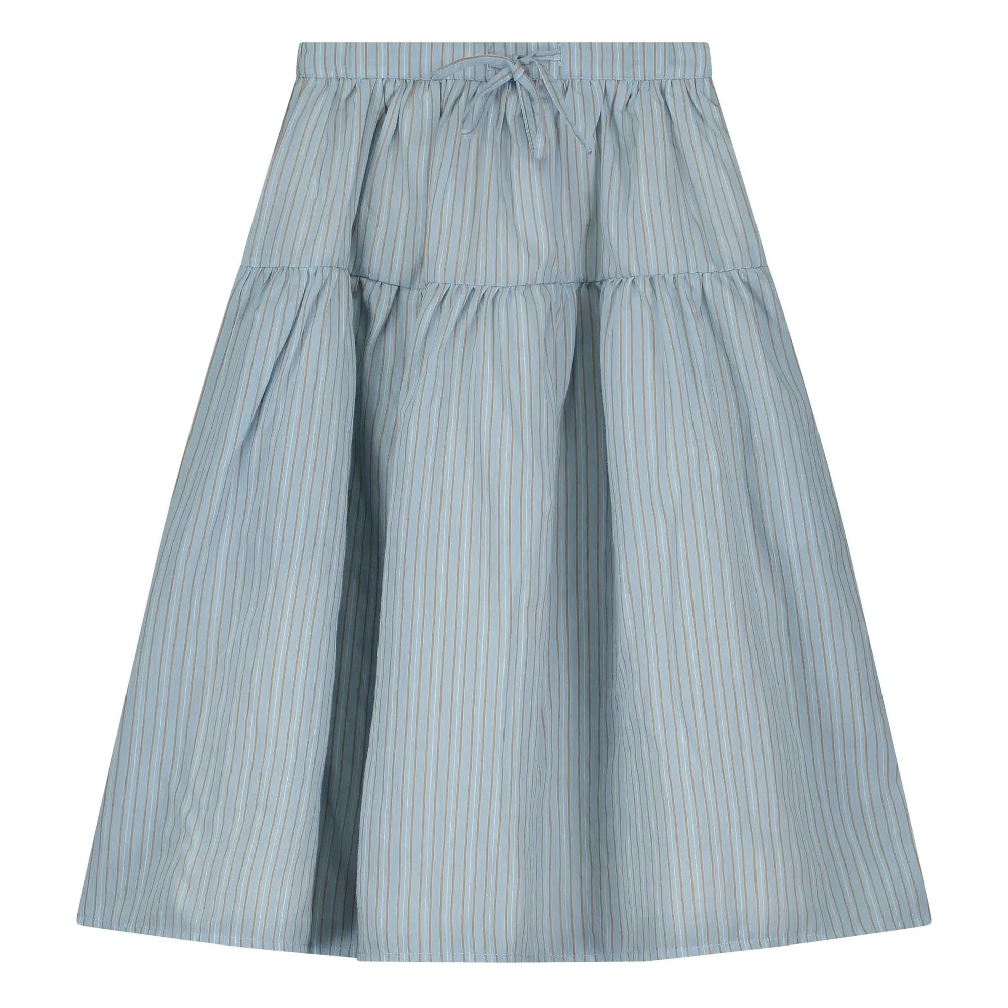 Tangerine - Striped midi skirt | Light blue