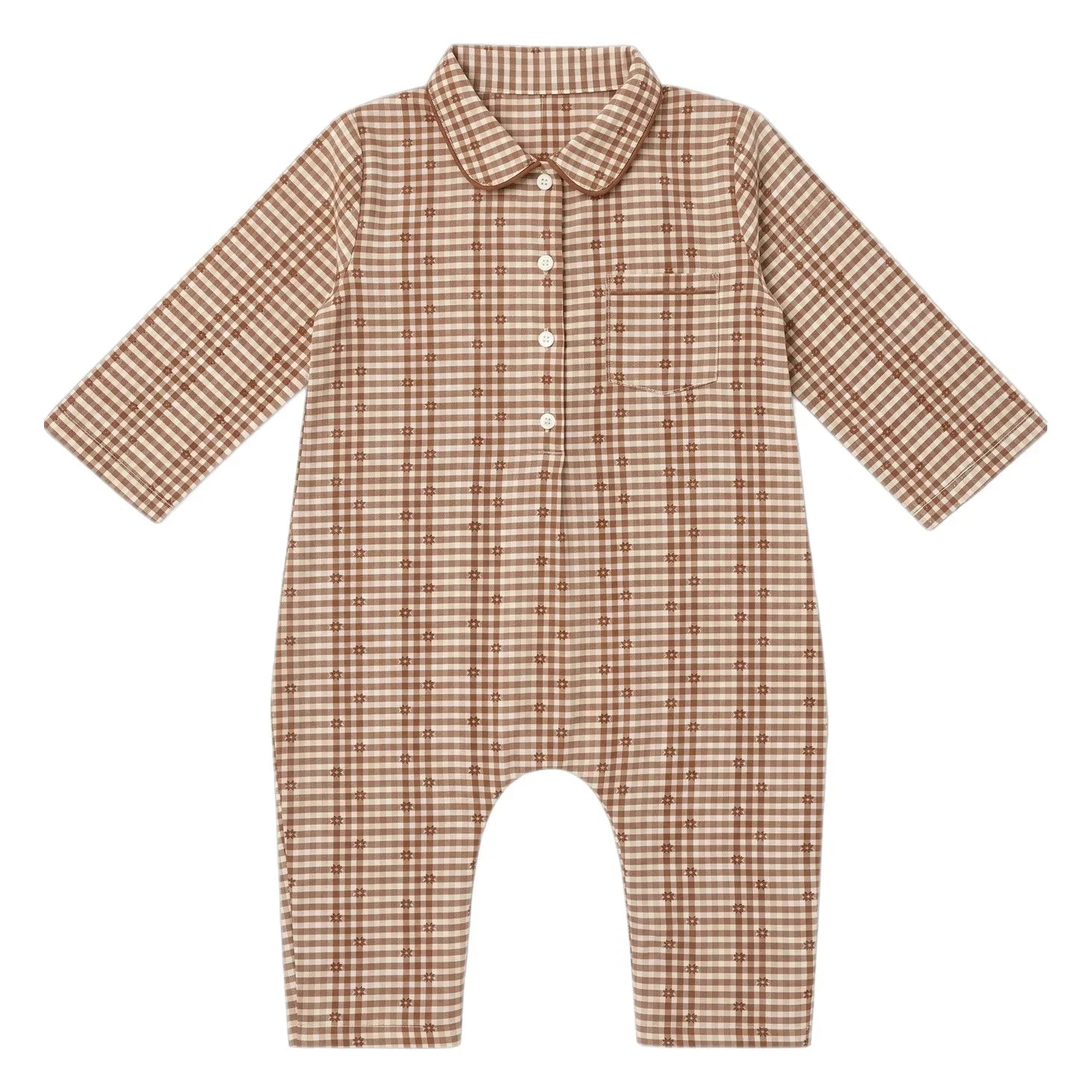 Editions Aimable - Balthazar romper | Noisette Vichy Cotton