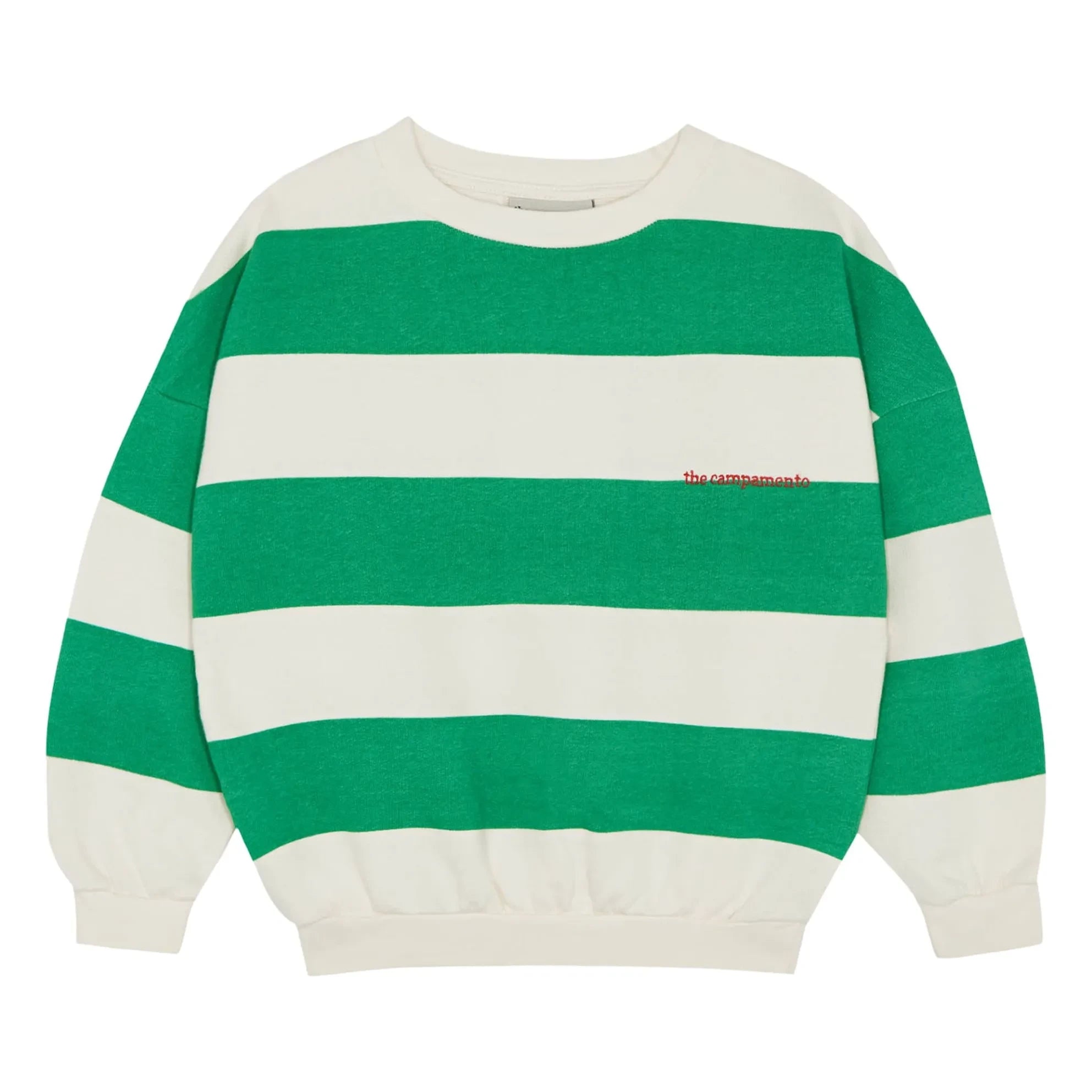 The Campamento - Oversize Çizgili Sweatshirt | Yeşil