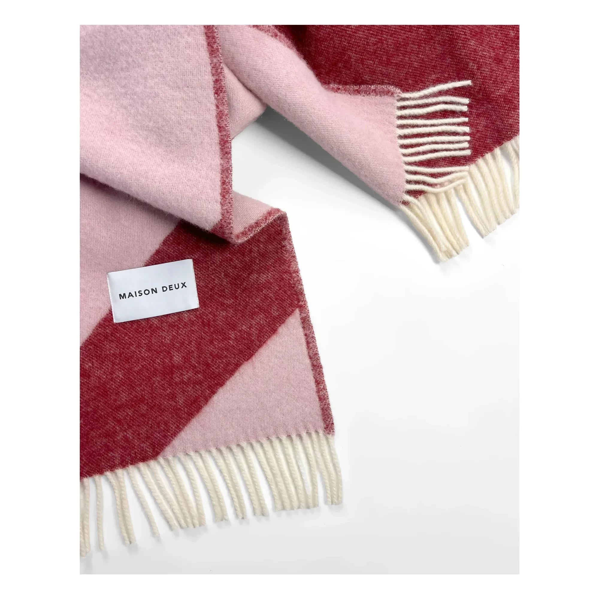 Maison Deux - Swirl yün battaniye | Bordo