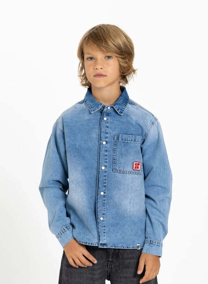 Hundred Pieces - Enzo Denim قميص | دينيم فاتح