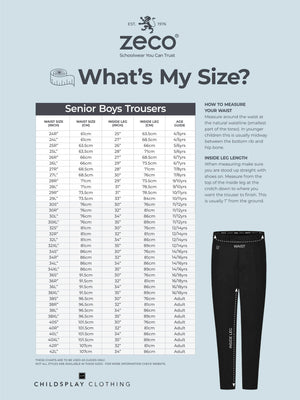 Zeco Boys School Senior Standard Fit Trousers - Regular Leg in Grey