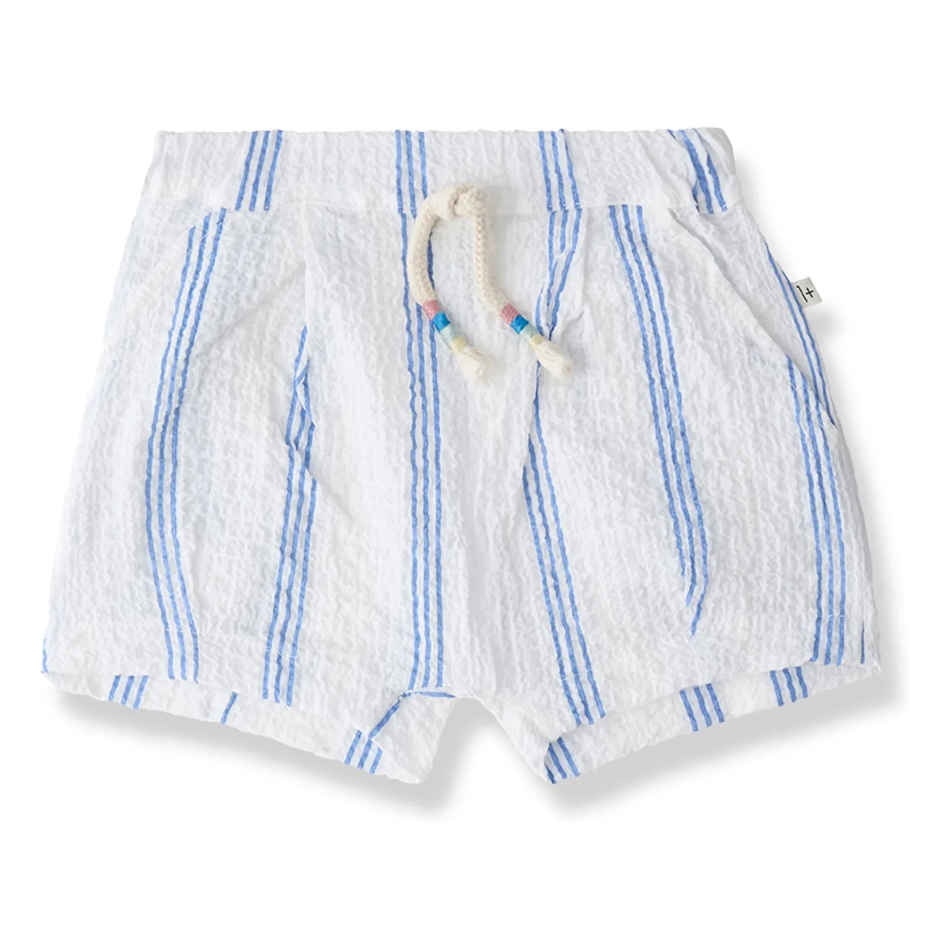 1+ in the family - Conca Striped Bermuda Shorts | Light blue
