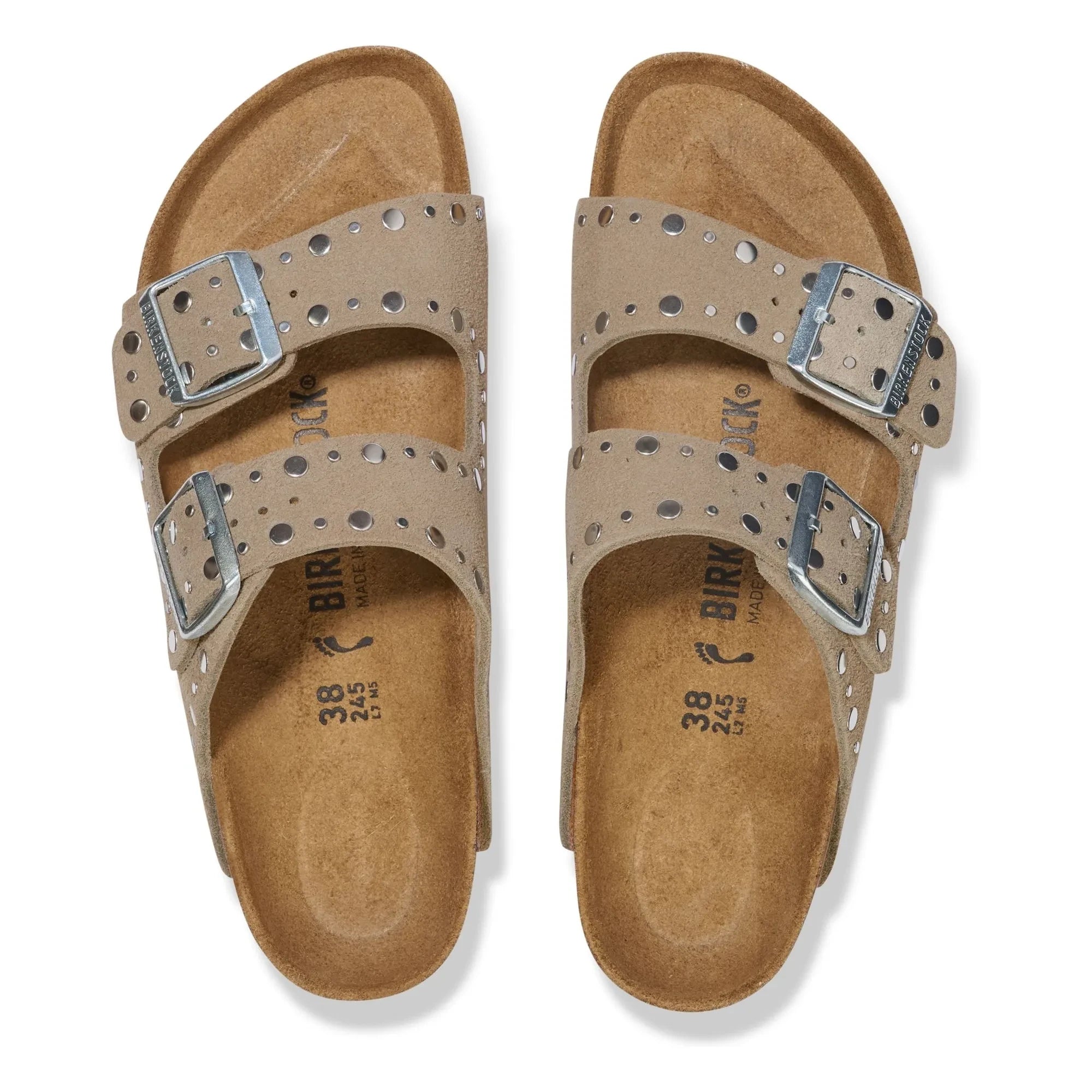 BIRKENSTOCK - Arizona Perçinli Sandaletler Sweden | Taupe kahverengi