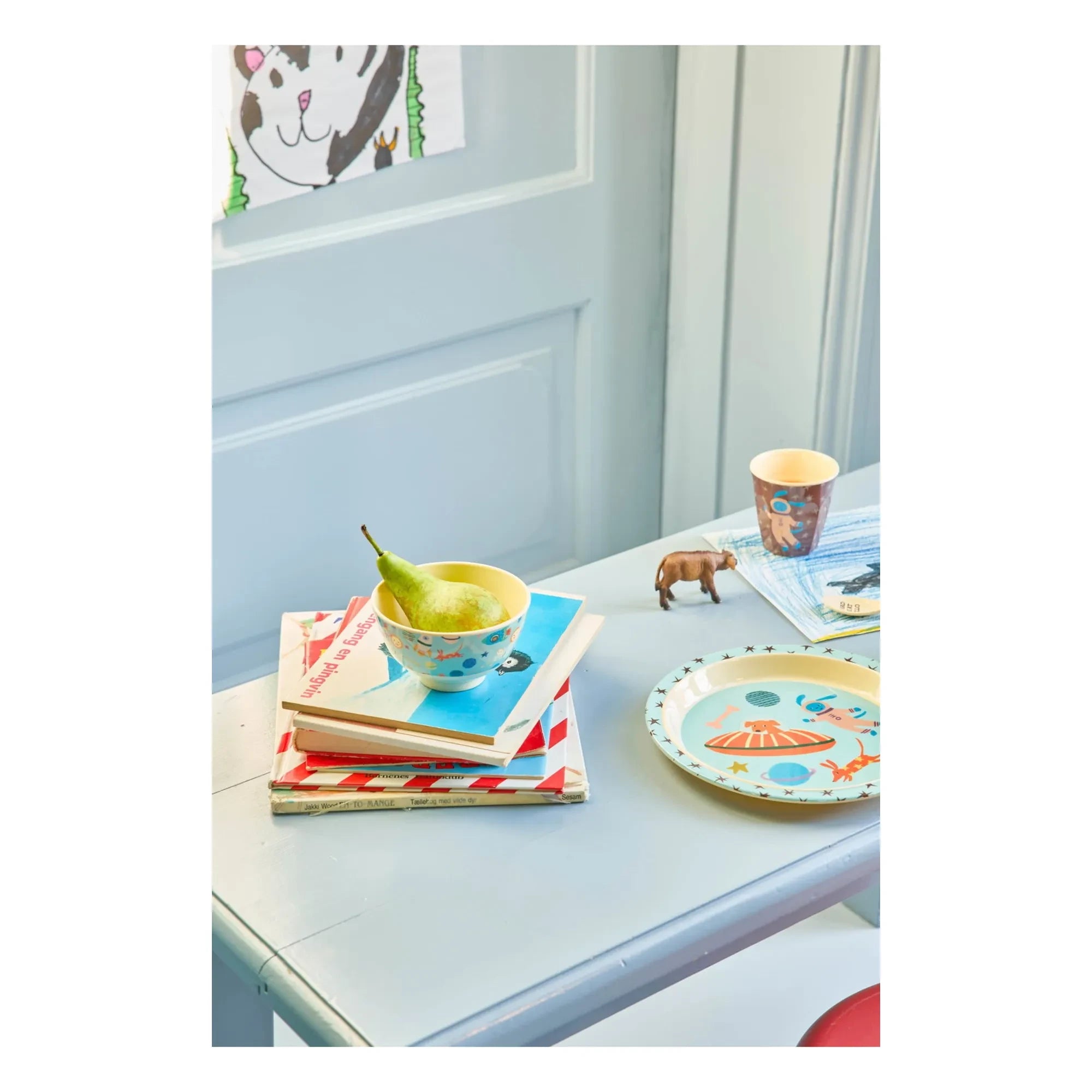 Rice - Space Dogs Melaminteller | Blau
