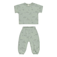 Quincy Mae – T-Shirt- und Hosen-Set | Pistaziengrün