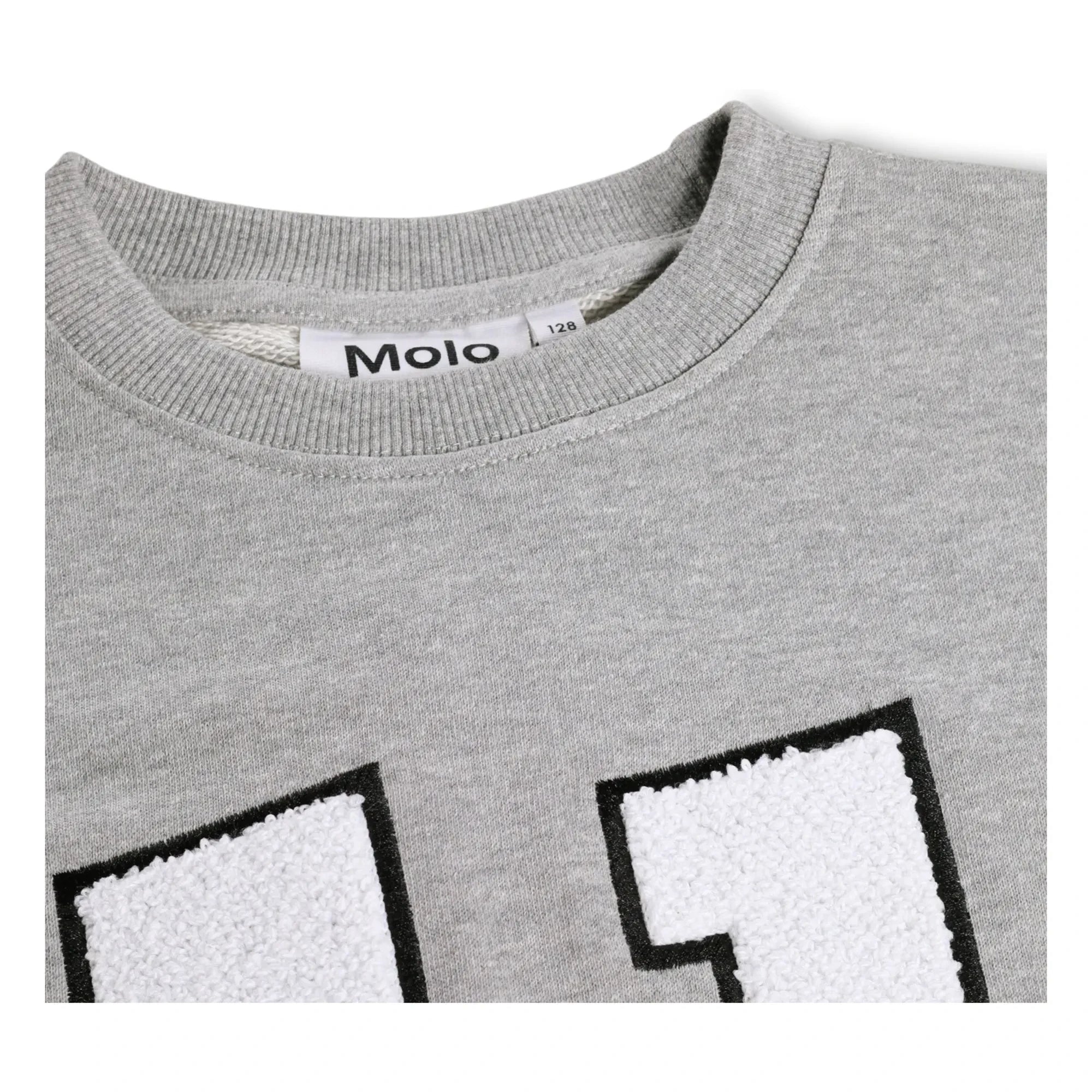 Molo - Magni sweatshirt n°11 Smile Organik pamuk | Gri melanj