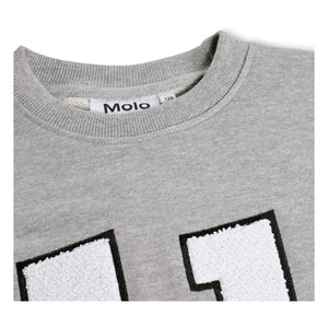 Molo - Magni sweatshirt n°11 Smile Organik pamuk | Gri melanj