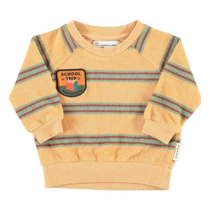 Piupiuchick - Çizgili Organik Pamuklu Sweatshirt | Sarı