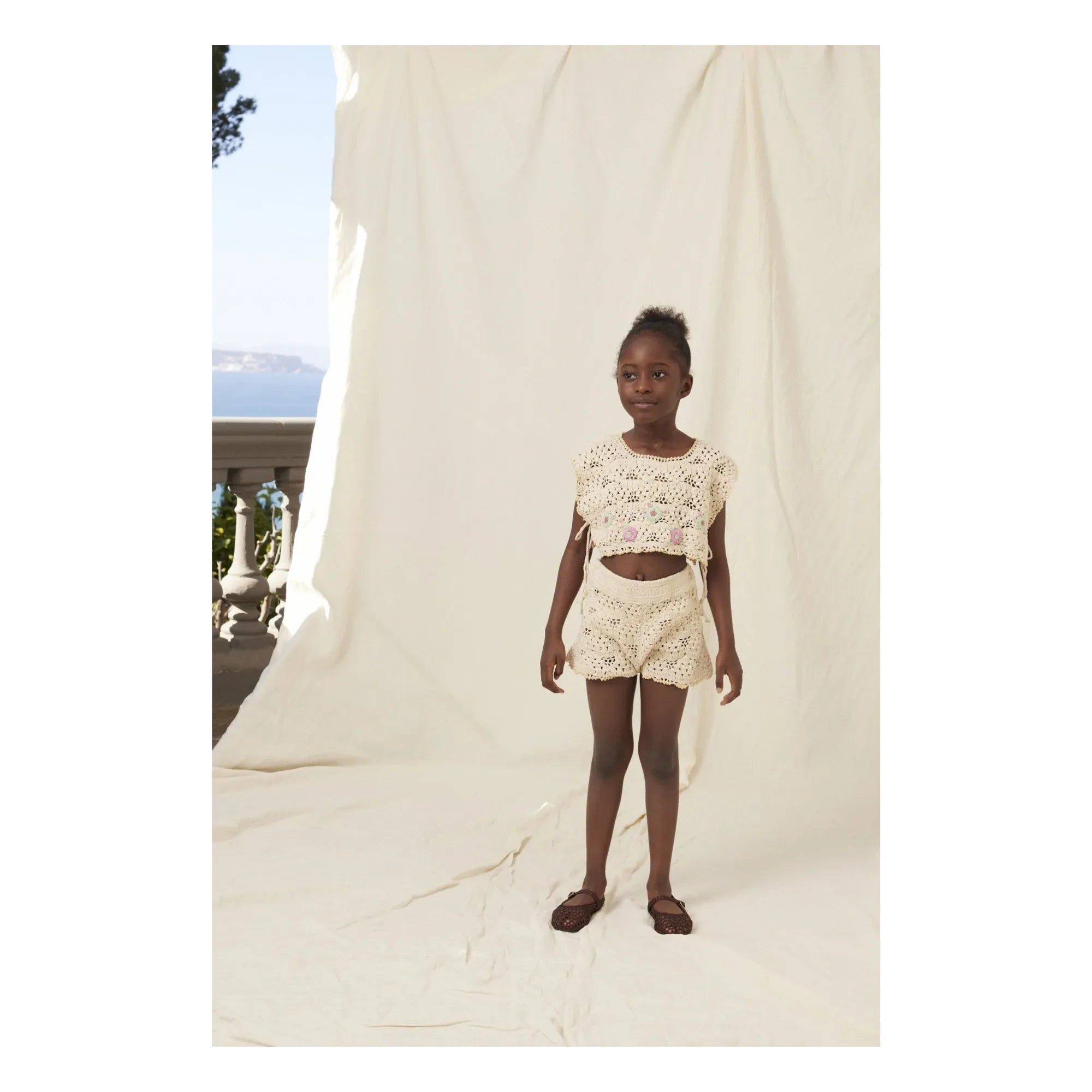 Bebe Organic - Anais Knitted Top Organic Cotton Flowers | Ecru