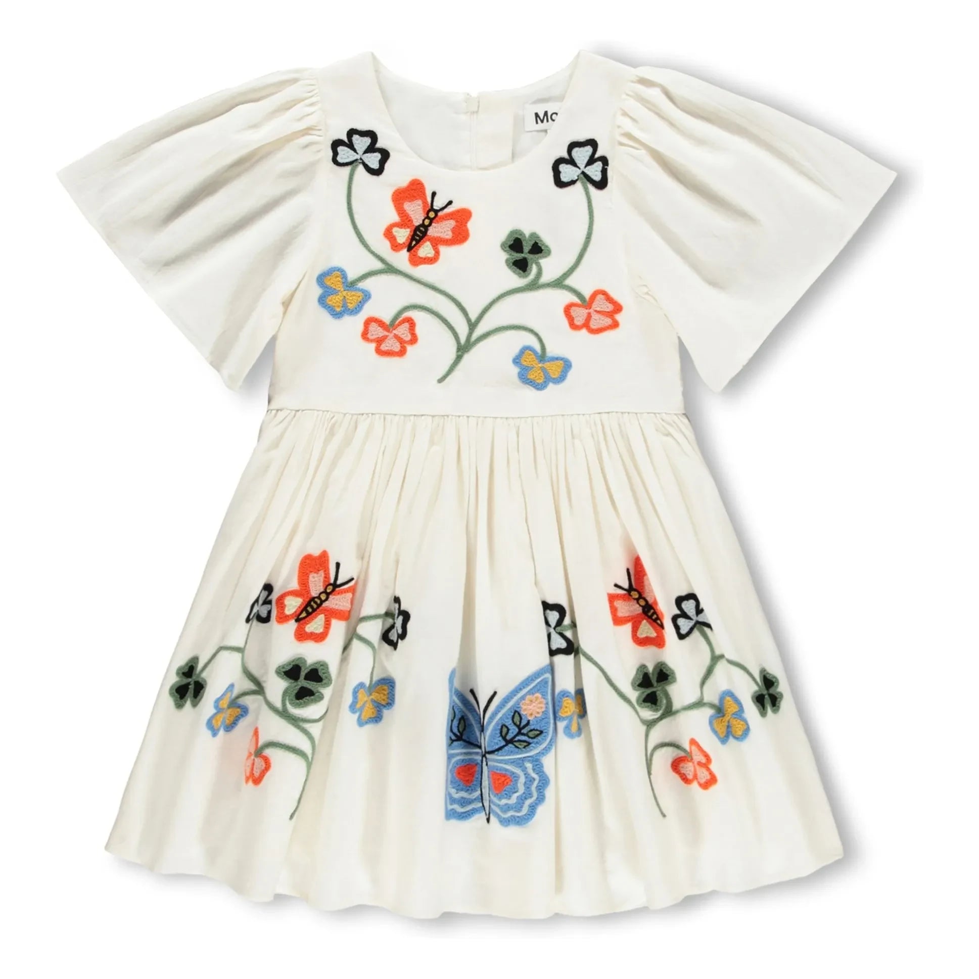 Molo - Gänseblümchenkleid Butterflies Biobaumwolle | Creme