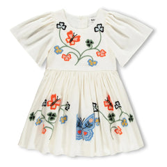 Molo - Gänseblümchenkleid Butterflies Biobaumwolle | Creme