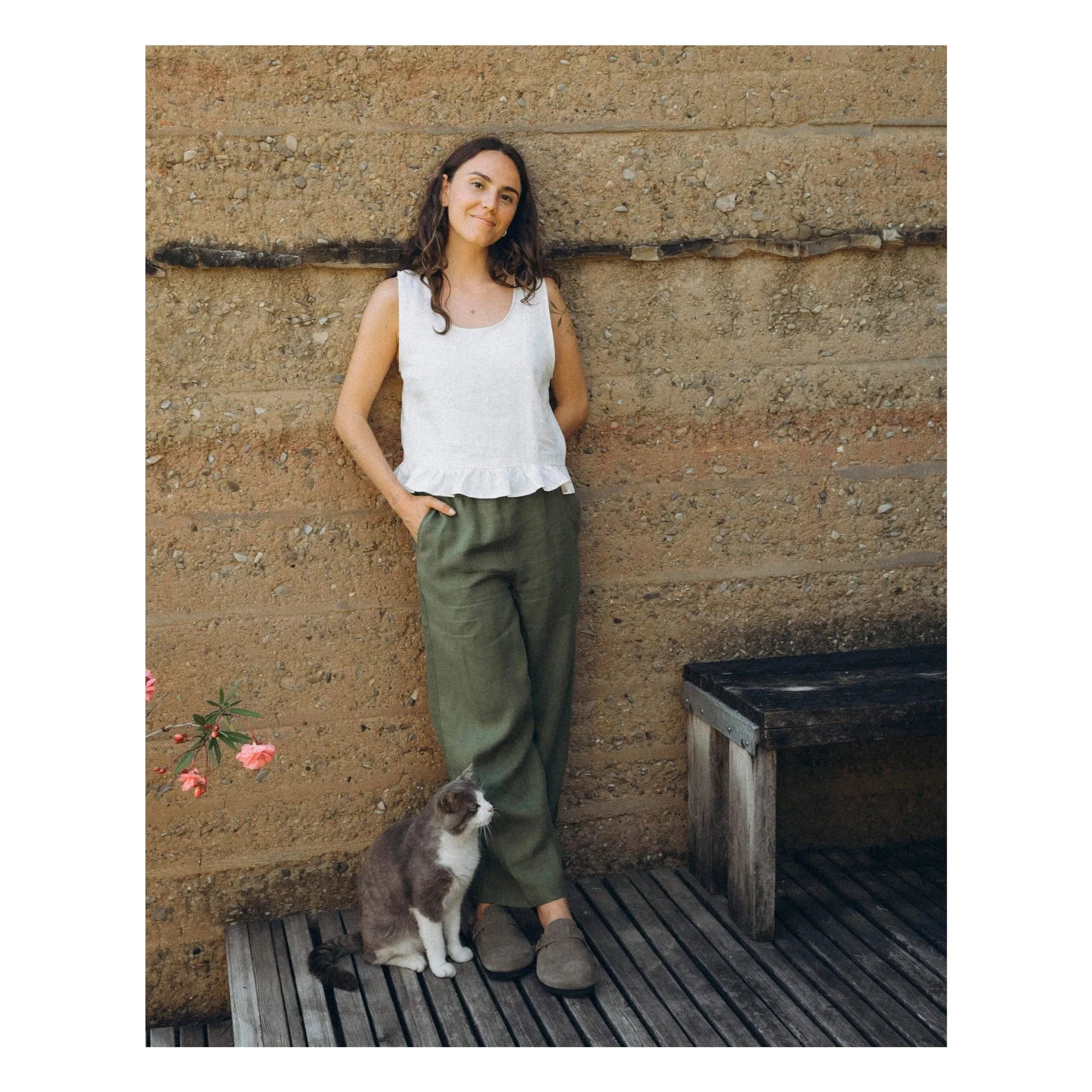 Matona - Leinenhose | Olive