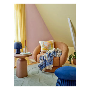 Bloomingville - Roberta geri dönüştürülmüş polyester puf | Mavi